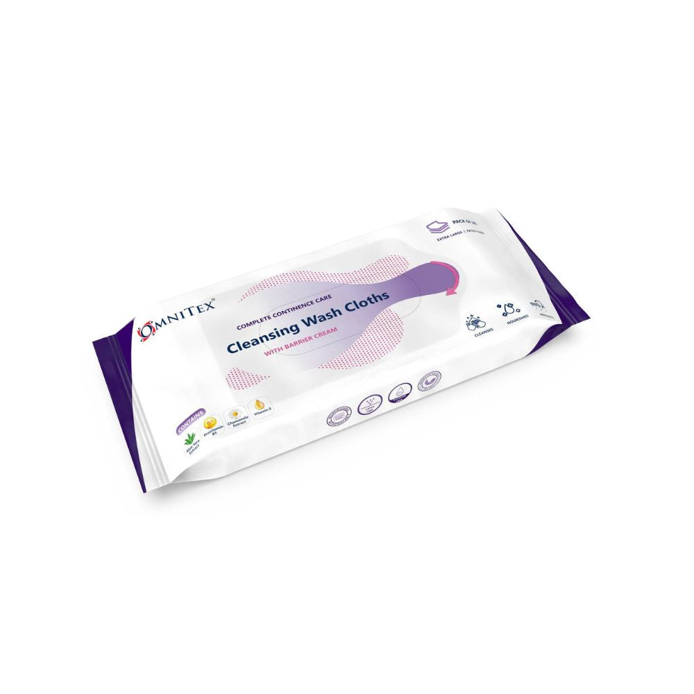 Omnitex Waschlappen mit Barriercreme, Packung mit 26 Stück