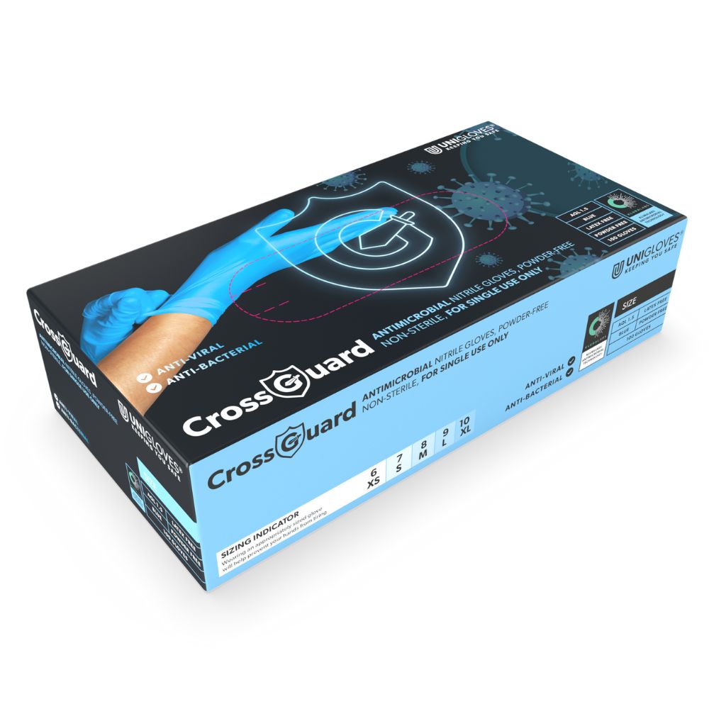 CROSSGUARD Guantes Nitrilo Antimicrobianos Caja de 100