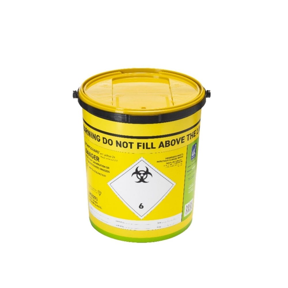 Contenedor para objetos punzantes amarillo Sharpsguard de 22 litros