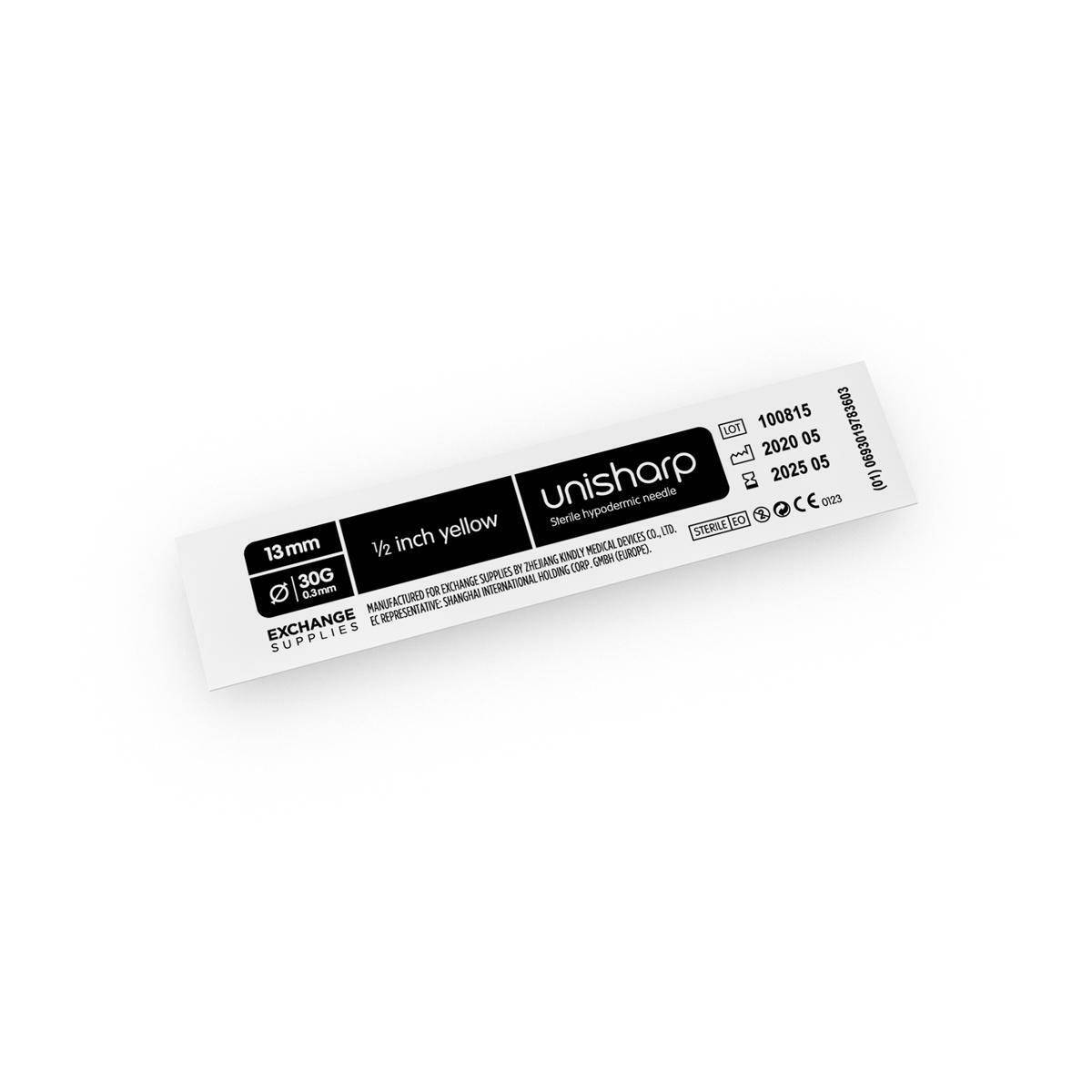 30g żółte igły Unisharp 0,5 cala