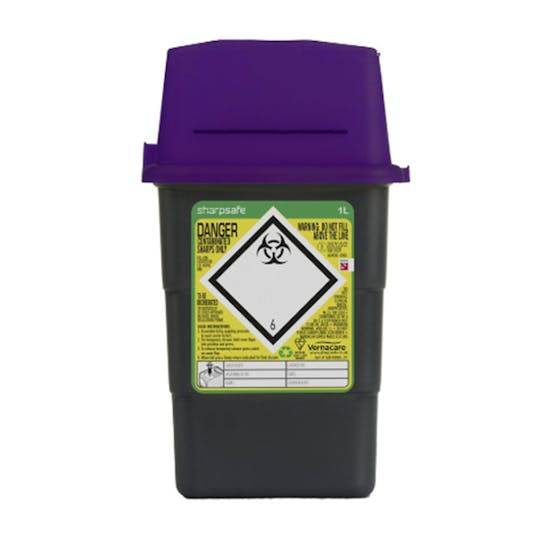 1 Litru Coș de Deșeuri Ascuțite Sharpsafe Violet