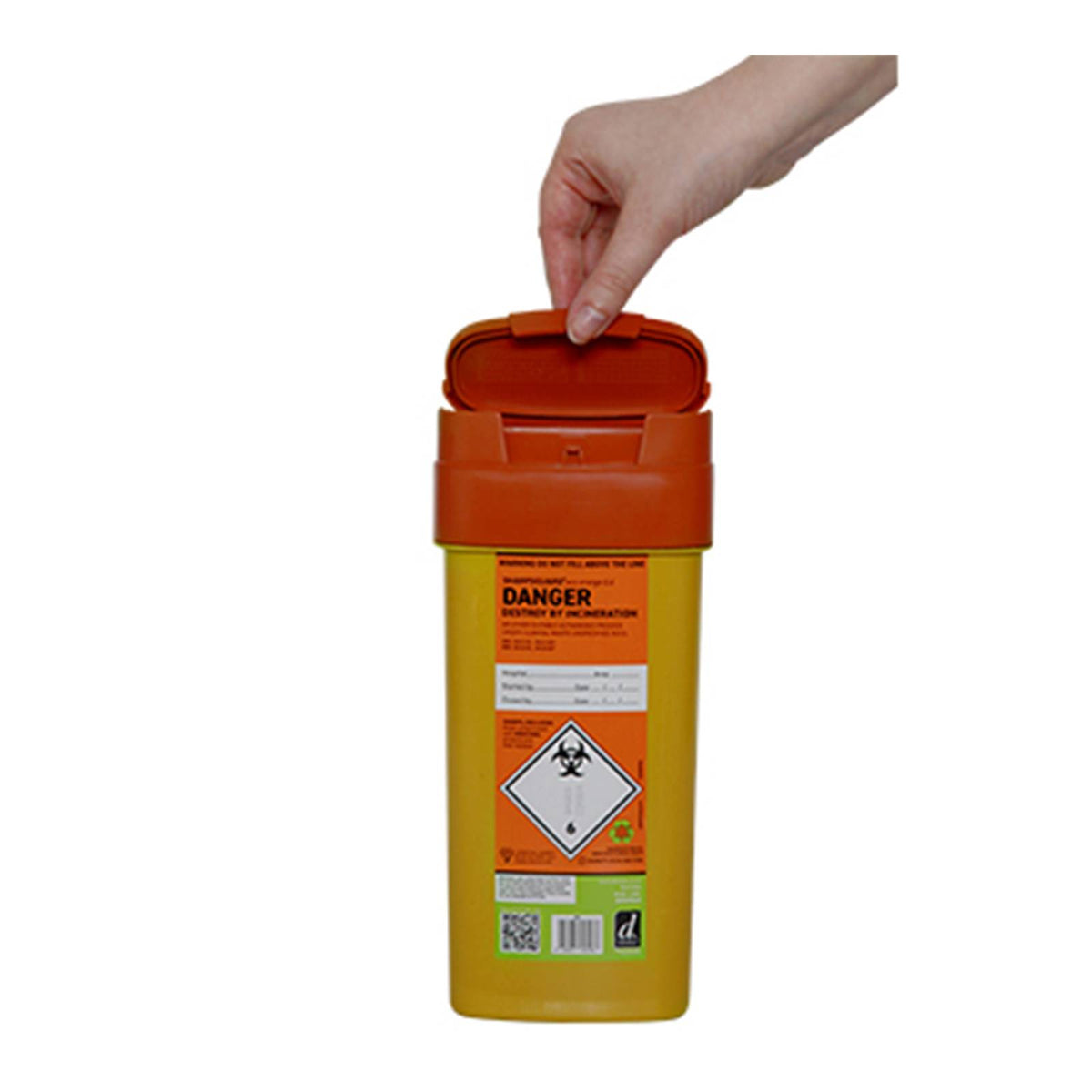 0,6 l Sharpsguard Orange Sharps Bin