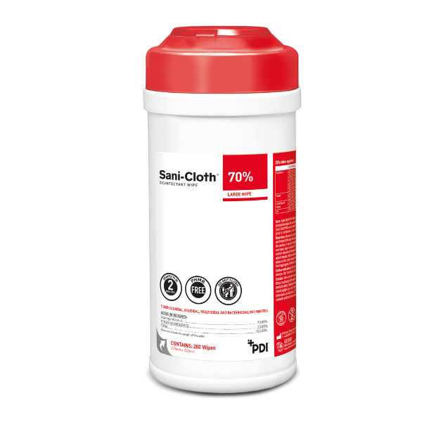 Toallitas Sani-Cloth con alcohol isopropílico al 70 % Tubo de 200 toallitas