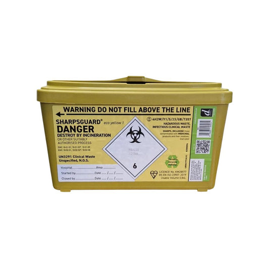 1 Litre Sharpsguard Yellow Sharps Bins