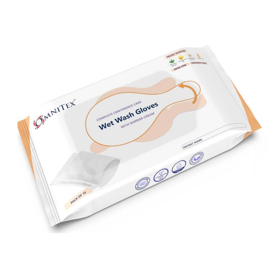 Omnitex Bed Bath Wet Wash Hansker med Barrier Cream Pakke med 10 stk