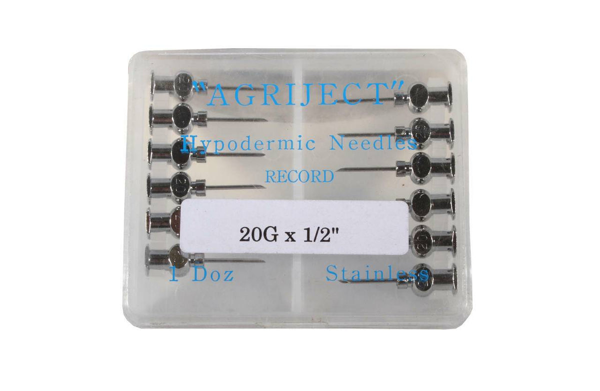 Agrihealth Agriject hypodermic needles 20G x 1/2 inch pack of 12 stainless steel