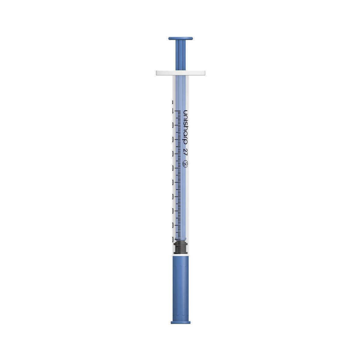 1ml 0,5 palce 27g modrá stříkačka a jehla Unisharp u100