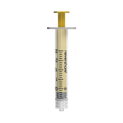2,5 ml gule Nevershare Luer Lock-sprøyter