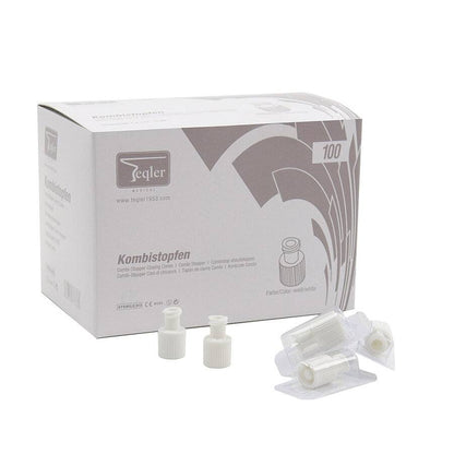 Hvite sterile sprøytehetter Combi Stopper Luer Fitting