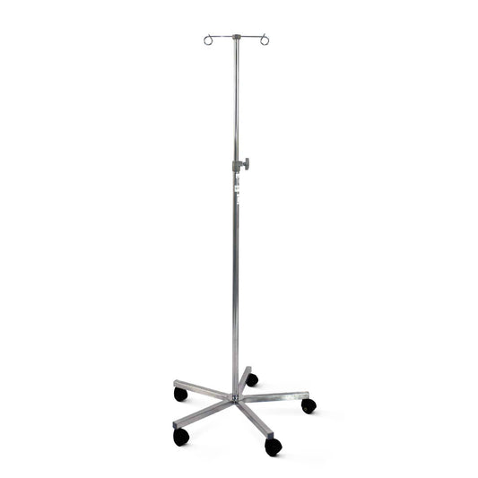 127cm - 200cm Mobile Infusion Stand - Stainless Steel