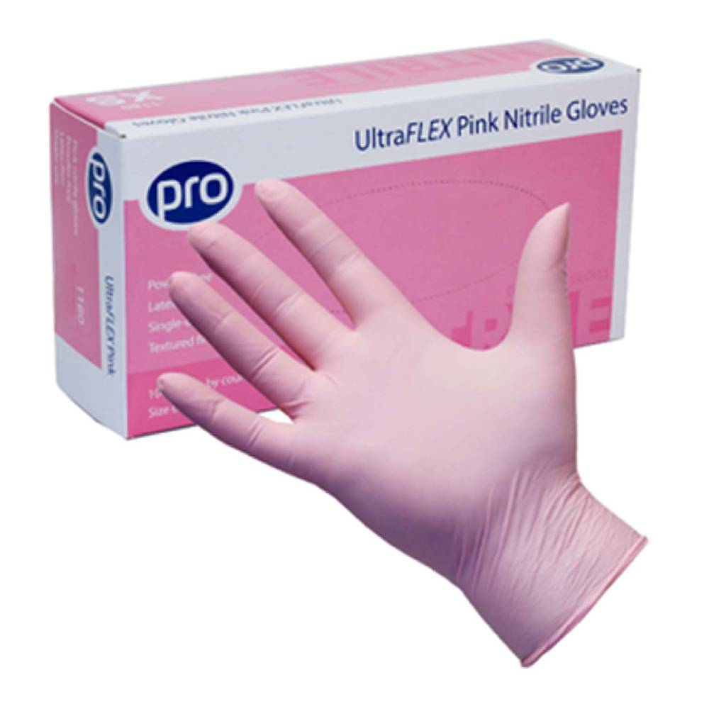 PRO UltraFLEX roze nitrilhandschoenen, doos van 100