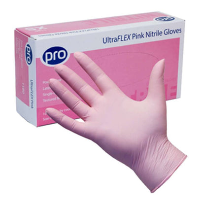 PRO UltraFLEX roze nitrilhandschoenen, doos van 100
