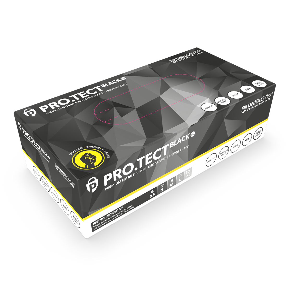 Mănuși de nitril rezistente PRO.TECT Black HD