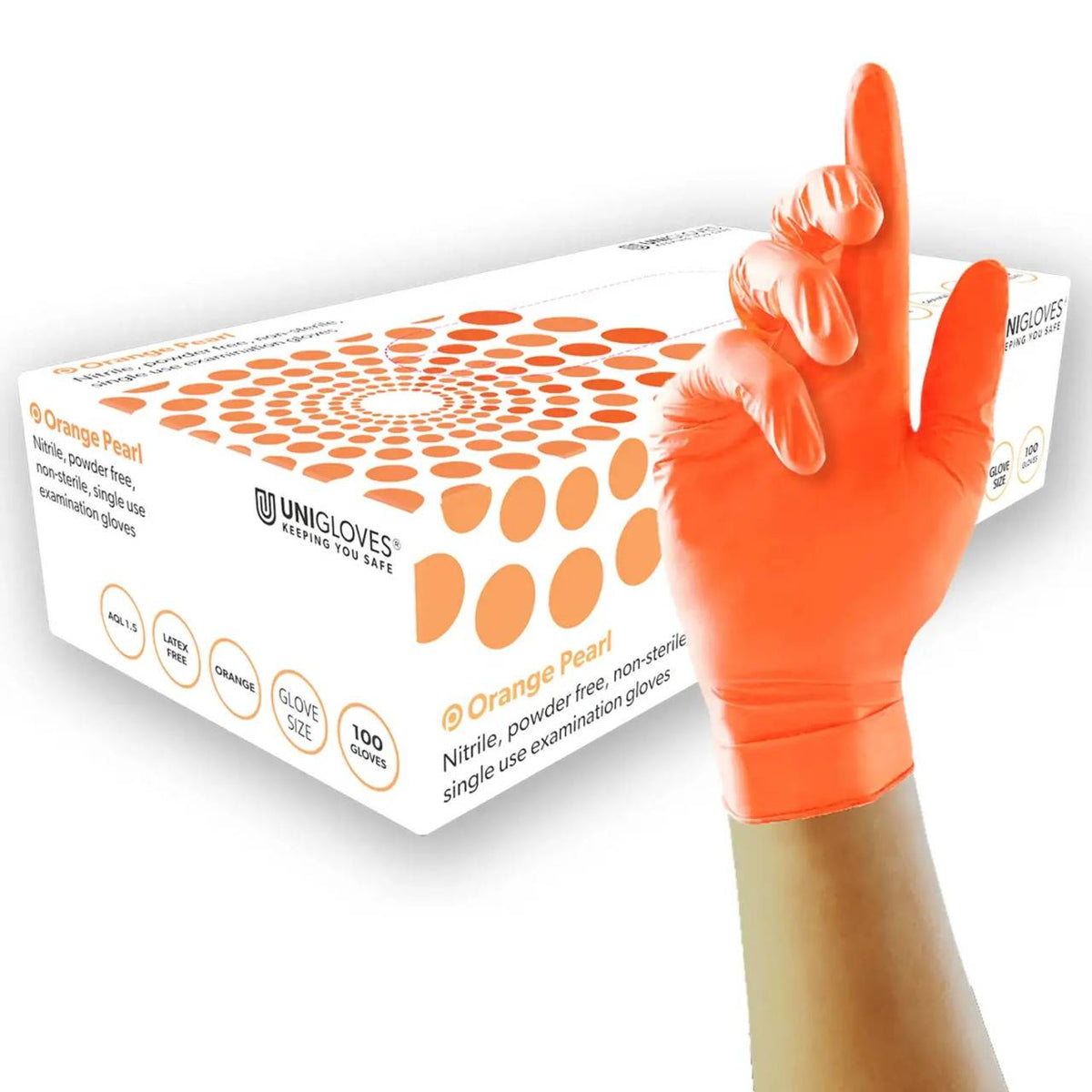Unigloves Orange Pearl Nitrile Rukavice