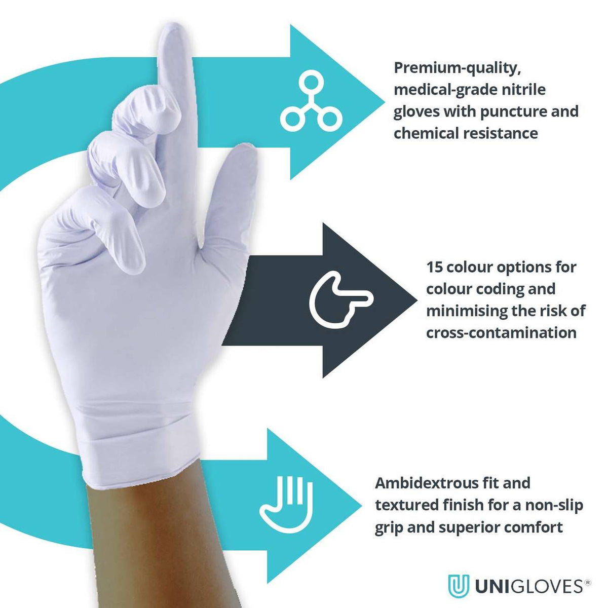 Rękawice nitrylowe Unigloves White Pearl